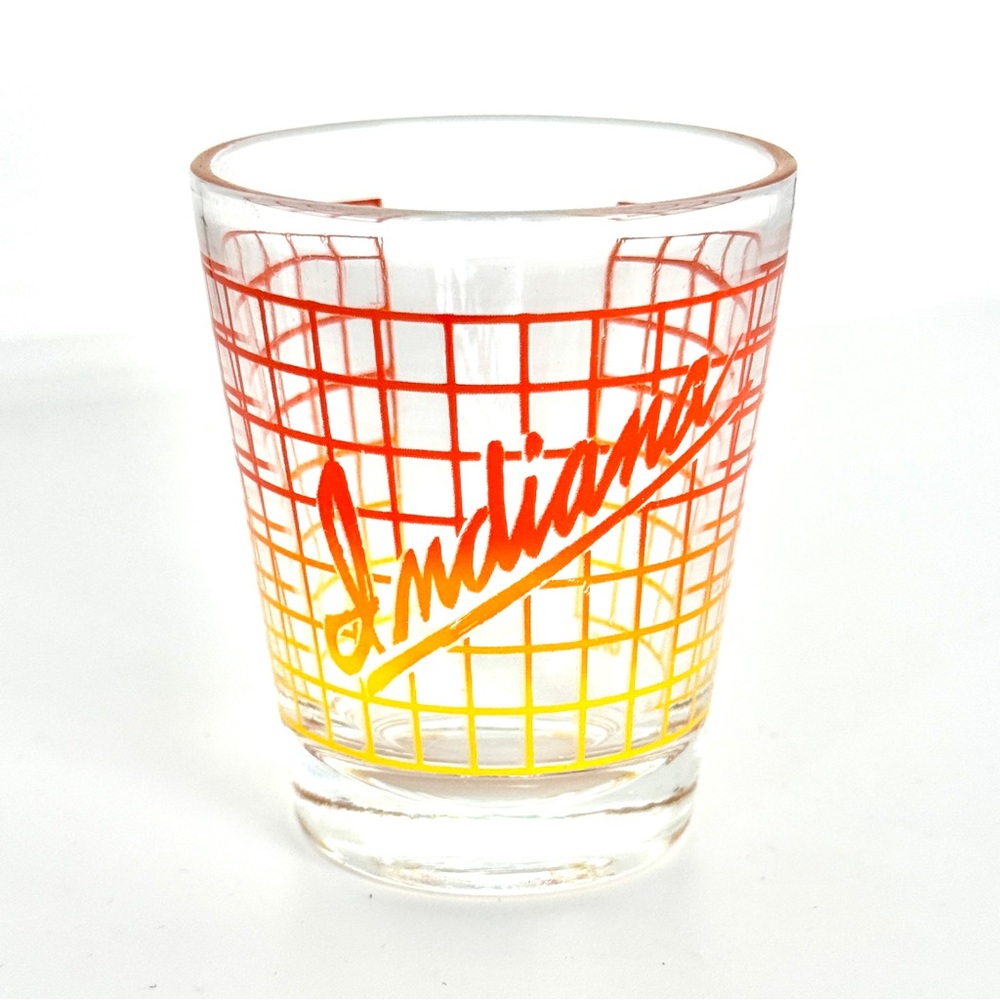 Vintage Indiana Grid Pattern Shot Glass